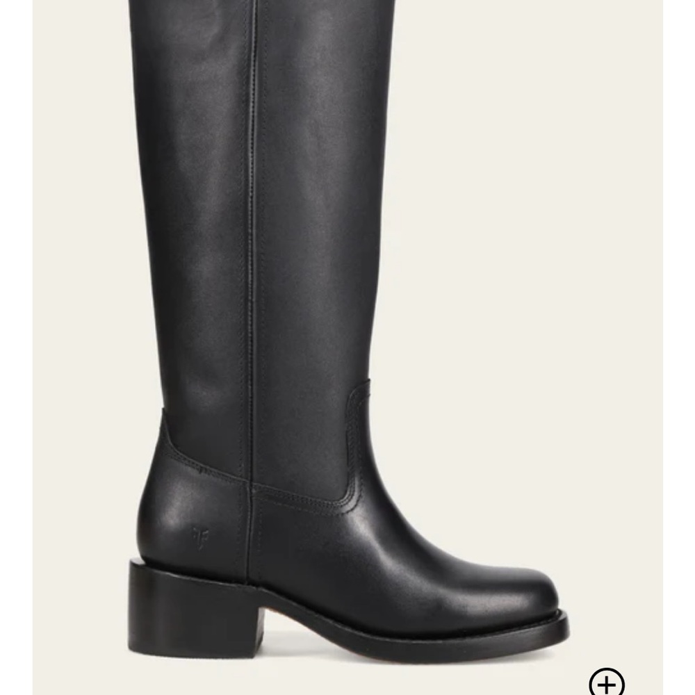 Frye Black Leather Heeled campus Boots